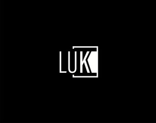 LUK Logo and Graphics Design, Modern and Sleek Vector Art and Icons isolated on black background - obrazy, fototapety, plakaty