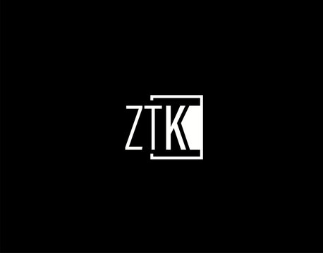 ZTK Logo and Graphics Design, Modern and Sleek Vector Art and Icons isolated on black background