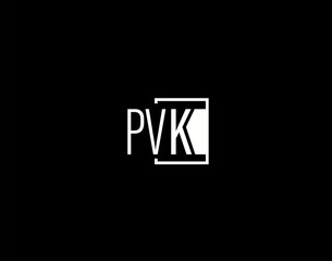 Fototapeta na wymiar PVK Logo and Graphics Design, Modern and Sleek Vector Art and Icons isolated on black background