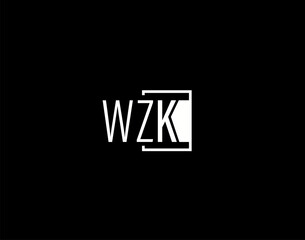 WZK Logo and Graphics Design, Modern and Sleek Vector Art and Icons isolated on black background