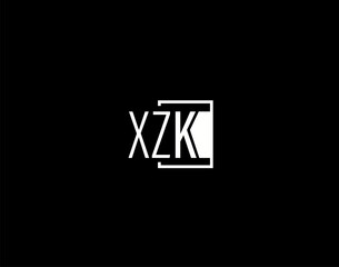 XZK Logo and Graphics Design, Modern and Sleek Vector Art and Icons isolated on black background