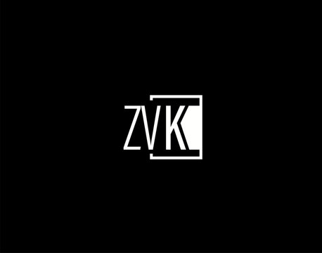 ZVK Logo and Graphics Design, Modern and Sleek Vector Art and Icons isolated on black background