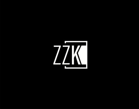 ZZK Logo and Graphics Design, Modern and Sleek Vector Art and Icons isolated on black background