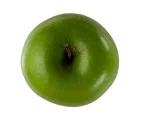 Manzana verde jugosa en vista cenital