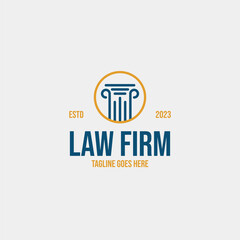 Creative legal pillar column logo design for lawfirm business vector concept Illustration idea