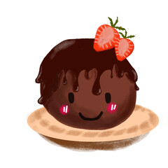 chocolate cake with strawberry