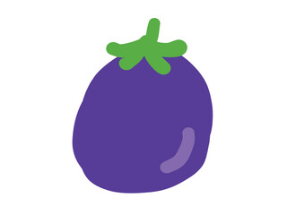 かわいい1個の米ナス／手描きイラスト素材