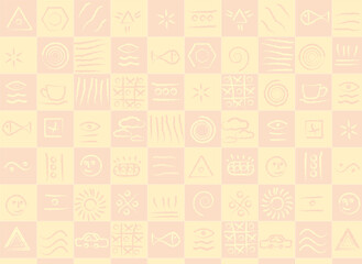 Illustration of Color texture with symbols