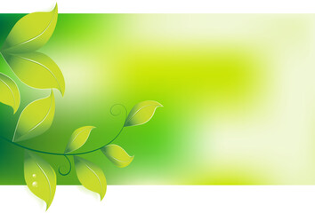 Background image representing going green with 3D leaf.