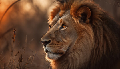 portrait of a lion generative art