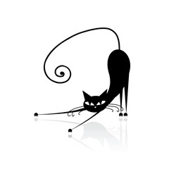 Black cat silhouette for your design