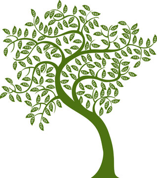 Green tree representing saving planet.