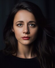 Close up portrait of beautiful woman - made with Generative AI tools
