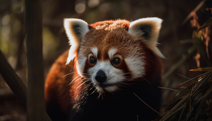 red panda eating bamboo generative art