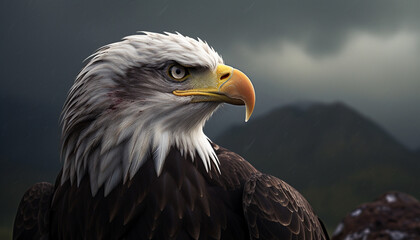 Obraz premium american bald eagle on the fence generative art