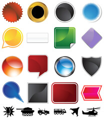 Military variety set isolated on a white background.