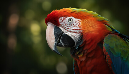 Fototapeta premium red and yellow macaw generative art