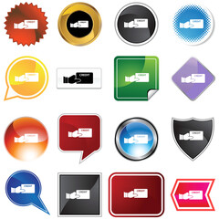 Credit card variety set isolated on a white background.