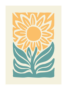 sun flowers design printing