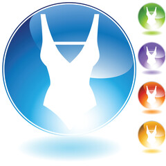 Obraz premium Swimwear crystal icon isolated on a white background.
