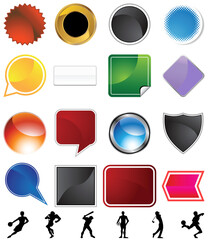 Athlete variety set isolated on a white background.