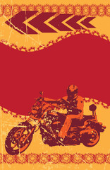 Grunge biker frame, vector illustration