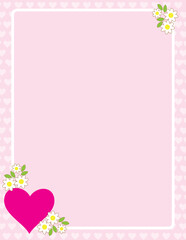 A frame or border featuring a heart and apple blossoms