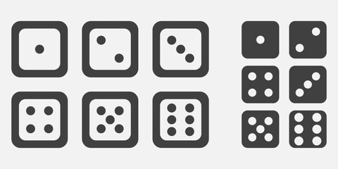 A set of dice in 2 variants. Dice design asset.