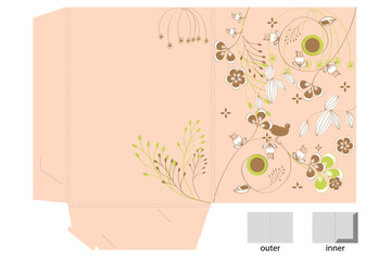 Decorative folder with floral pattern