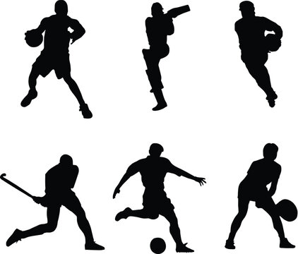 clip-art silhouettes of sports