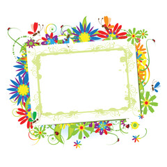 Fototapeta na wymiar Floral frame beautiful with place for your text