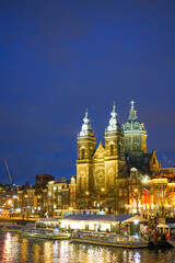 View of the Basilica of Saint Nicholas in the evening