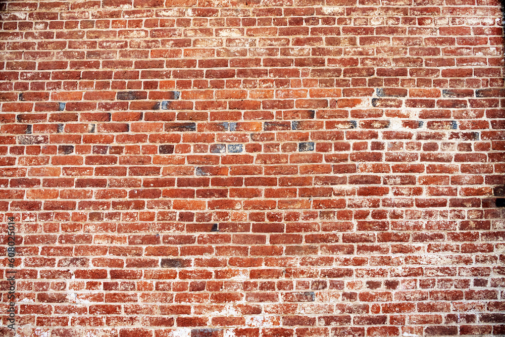 Wall mural brick wall, old red brick background,