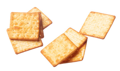 Cracker Butter square fall fly in mid air, golden crispy cracker Butter floating. Cracker Butter...