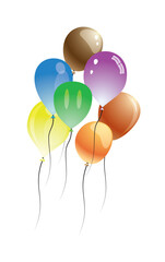 Vector balloons isolated on white background.  Vector art in Adobe illustrator EPS format. The different graphics are all on separate layers so they can easily be moved or edited individually.