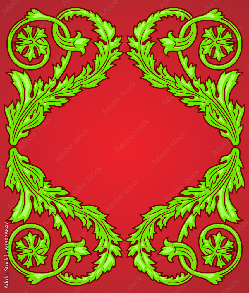 Poster decorating frame from vegetative elements. a design element.