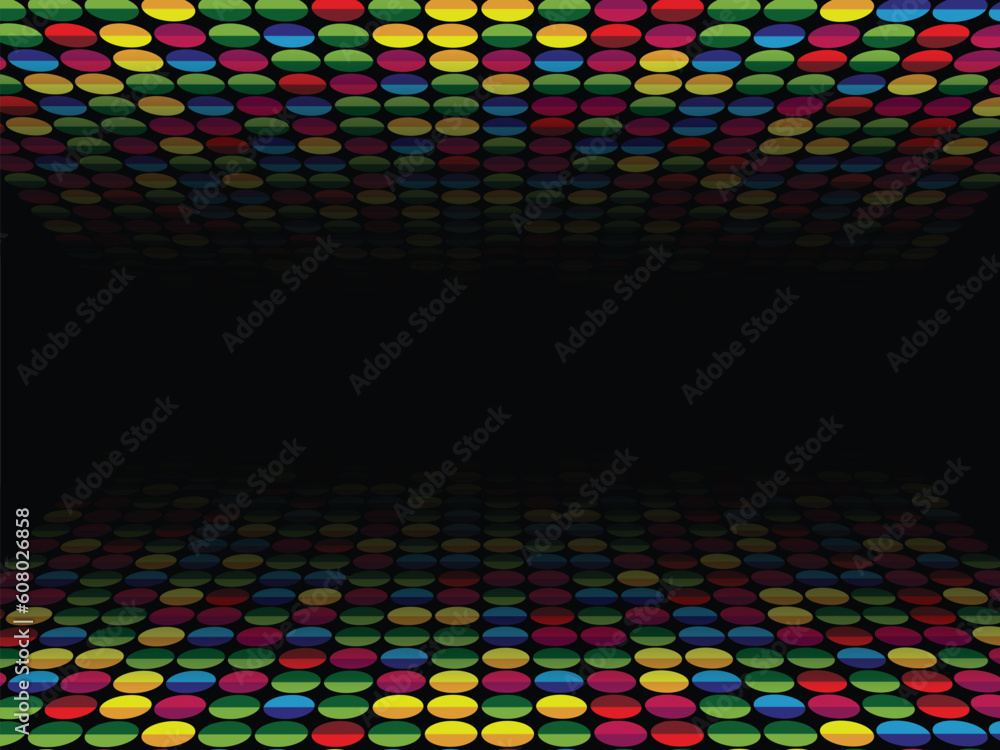 Poster halftone background in perspective. editable vector background