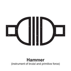 Hammer (instrument of brutal and primitive force) - Berber Symbol, Amazigh Symbol, North African Amazigh Berber Symbols Meaning, Vector