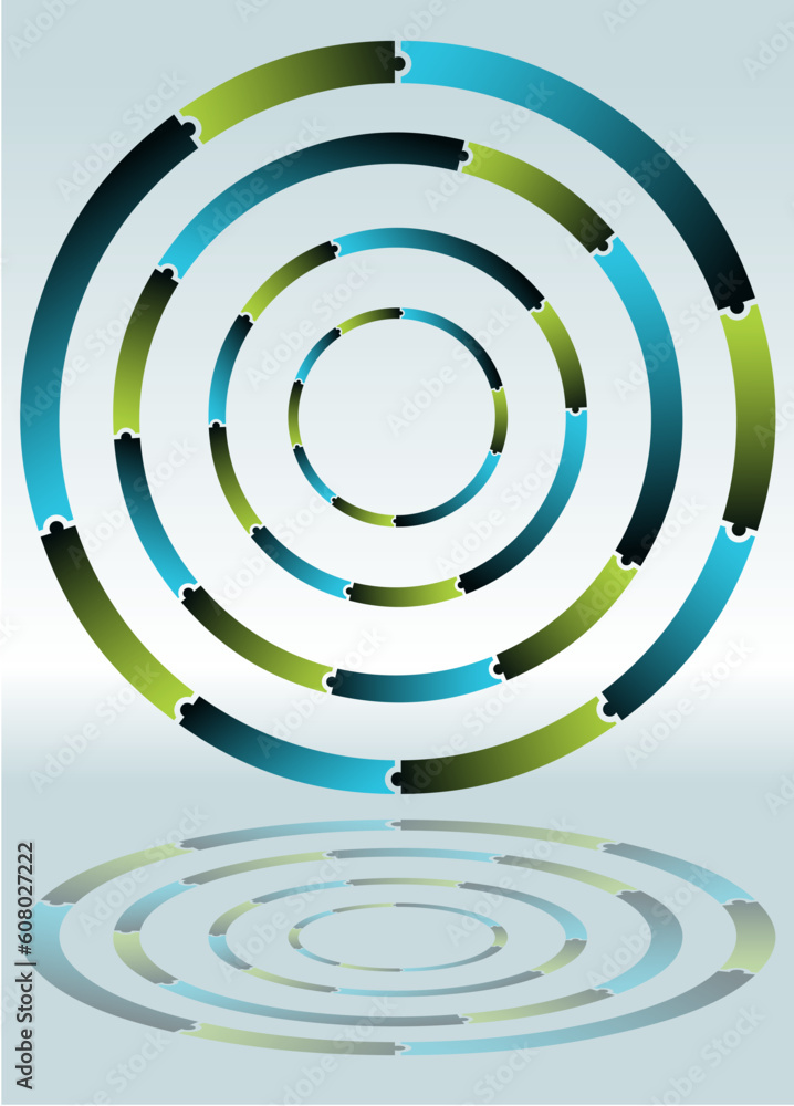 Poster an image of a puzzle wheel with levels.