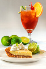 Key Lime Pie  with tea