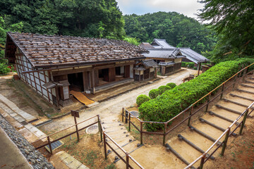 Kawasaki, Japan preserved historic Edo period buildings in Nihon Minkaen.
