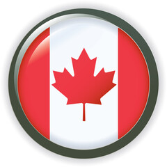 Obraz premium Canadian Flag. Vector button