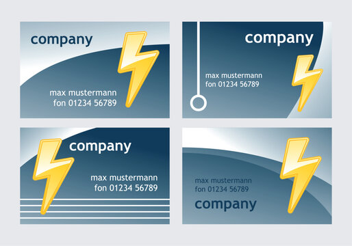 business card templates with symbolic lightning
