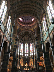 Exploring the inside of the Basilica of Saint Nicholas in Amsterdam, Netherlands