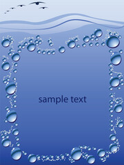 Vector card with water drops