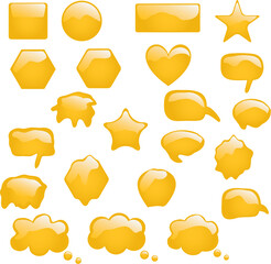 Set of bubbles icons symbols talk glossy speech thought