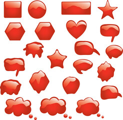 Set of bubbles icons symbols talk glossy speech thought