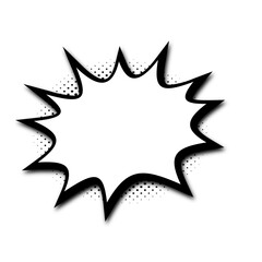 empty comic speech bubbles set with black halftone shadows. Vintage design, pop art style,stock ,transparent background 