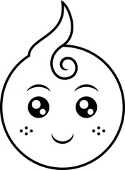 cute baby smile expression line icon. minimal, simple style. used for icons, stickers or logos