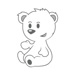 Obraz na płótnie Canvas drawing of a cute little polar bear sitting